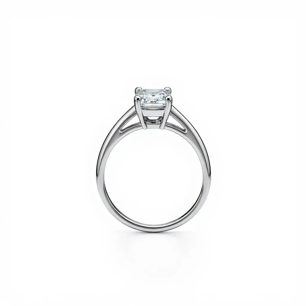 1.00 Carat Emerald Cut Diamond Engagement Ring