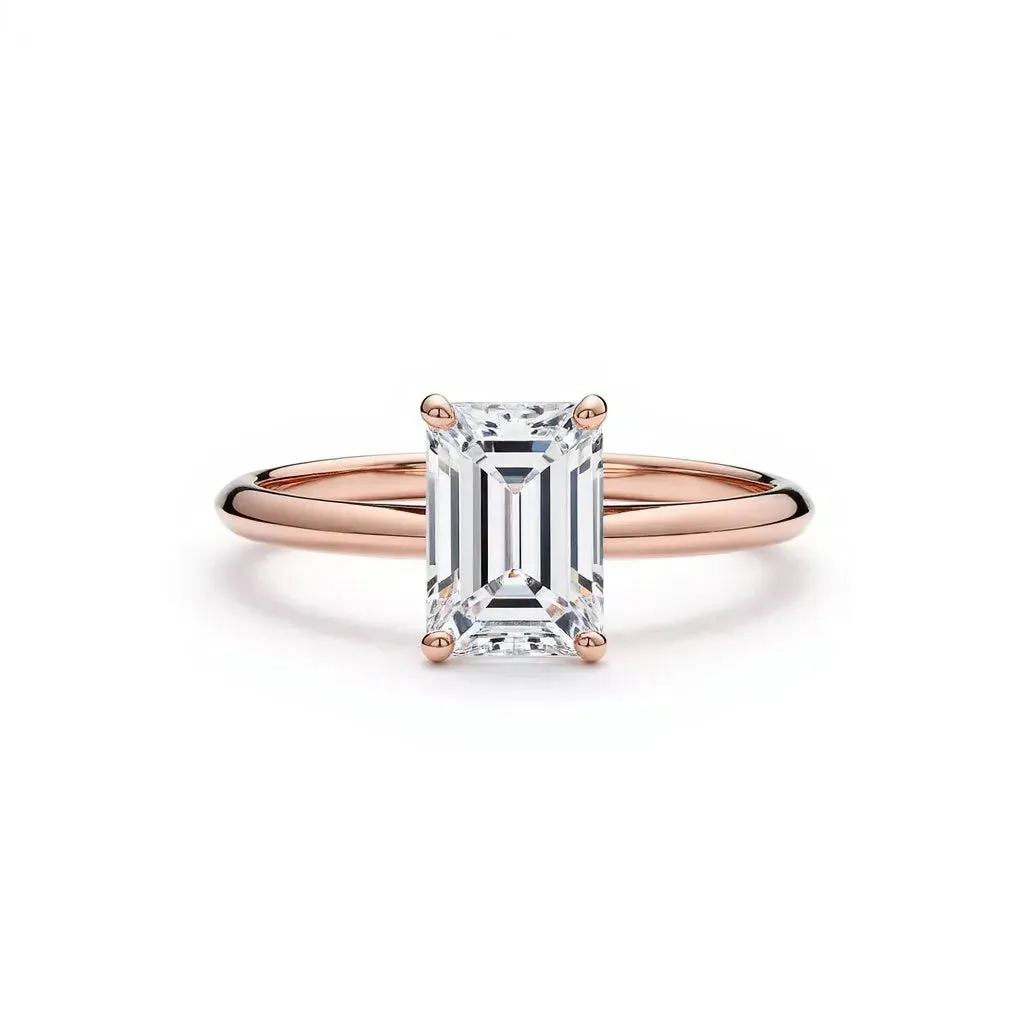 1.00 Carat Emerald Cut Diamond Engagement Ring