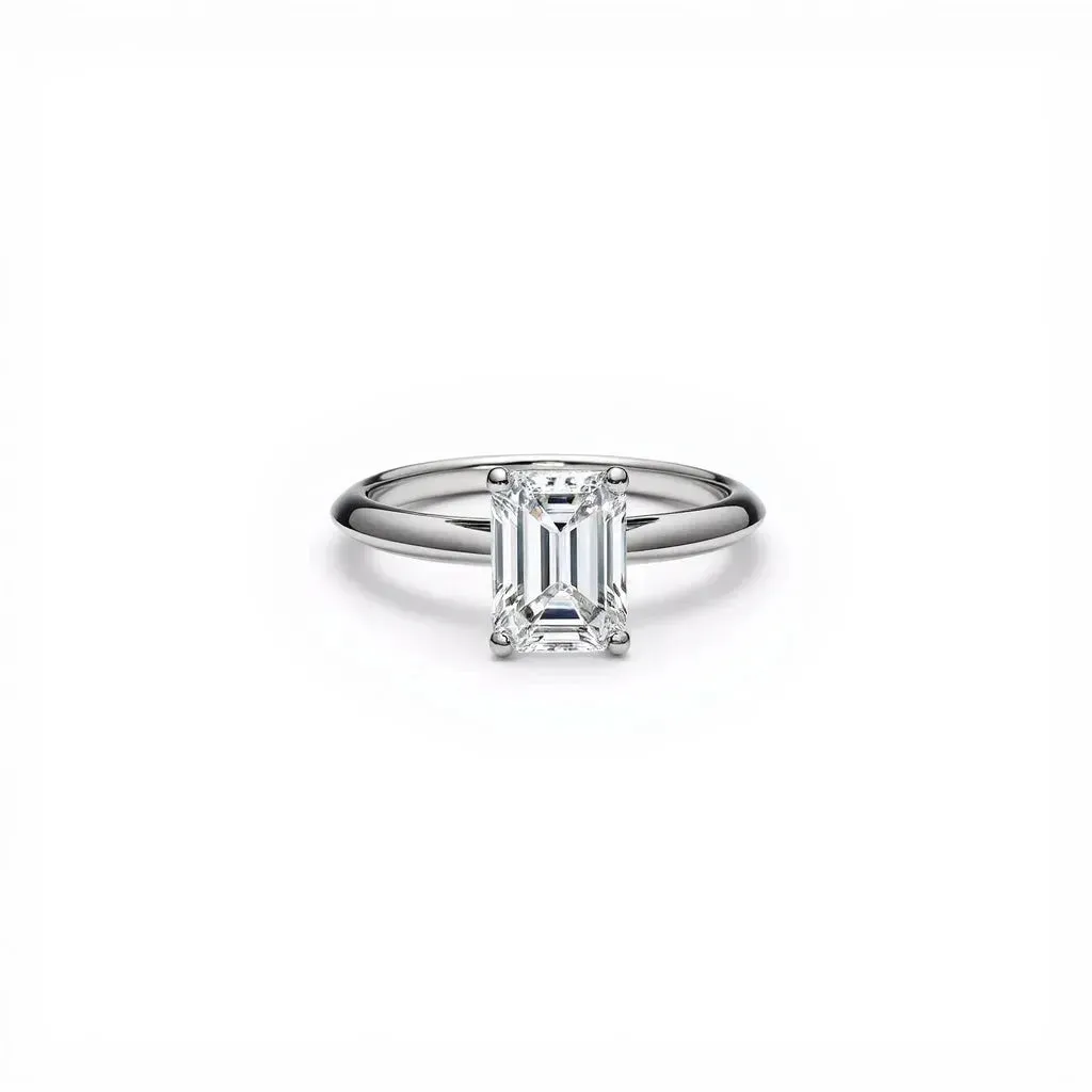 1.00 Carat Emerald Cut Diamond Engagement Ring
