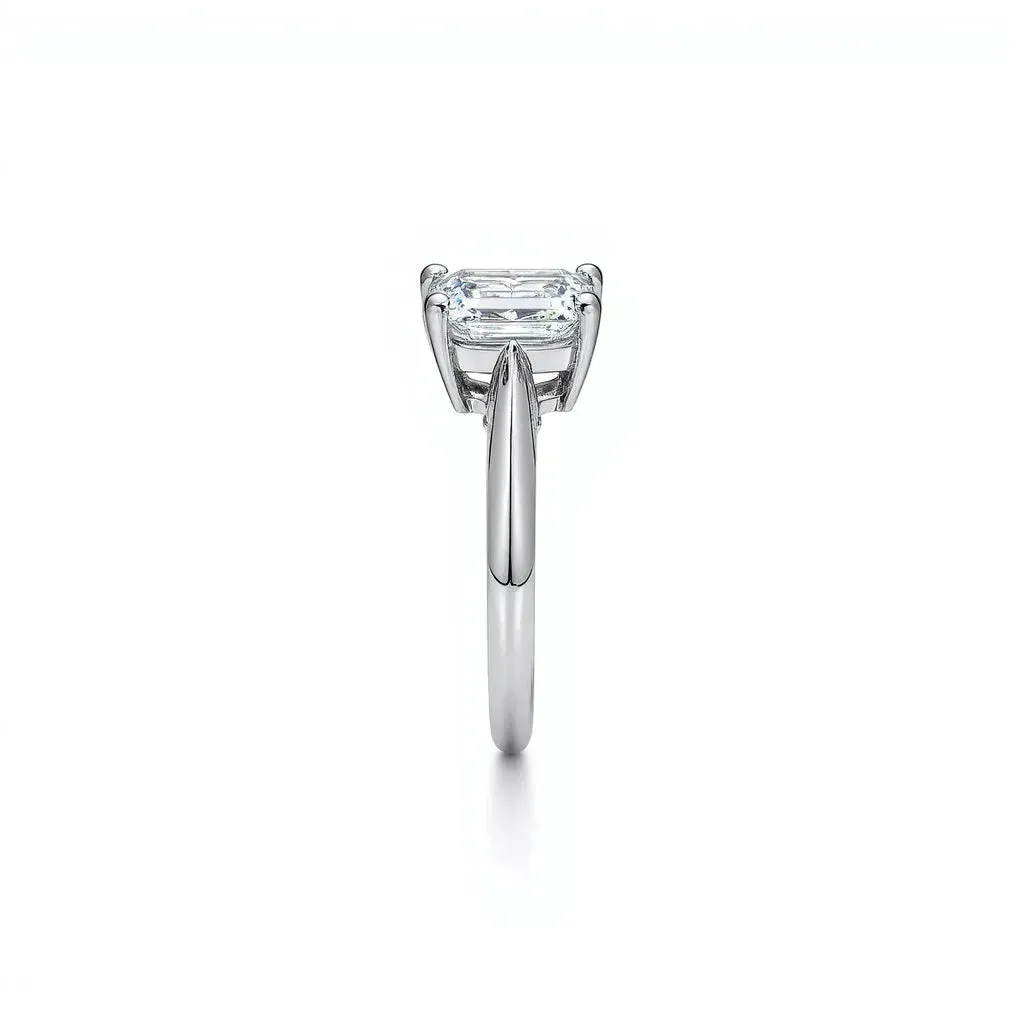 1.00 Carat Emerald Cut Diamond Engagement Ring