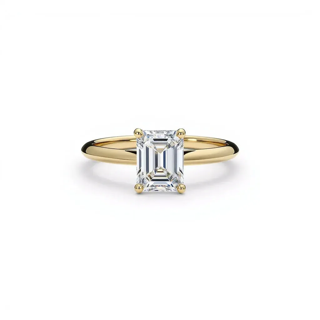 1.00 Carat Emerald Cut Diamond Engagement Ring