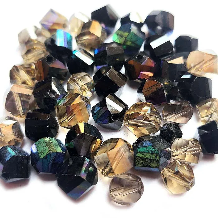 100 Pcs Pkg. Helix Cut Black and Gray color, size encluded 8mm and 10mm