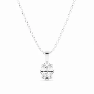 1.0ct Moissanite Solitaire Oval 10K White Gold Necklace