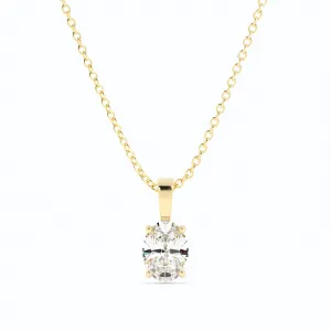 1.0ct Moissanite Solitaire Oval 10K Yellow Gold Necklace