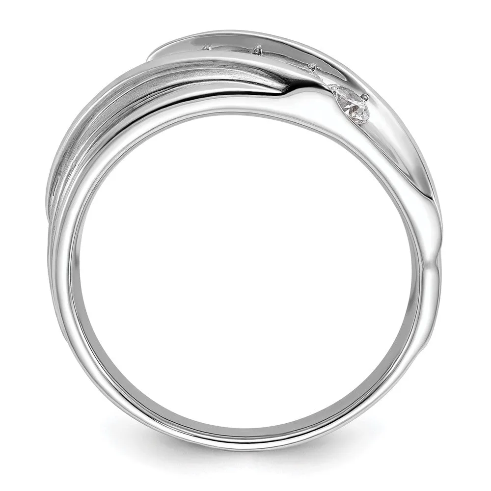 10k White Gold Lab Grown Diamond 5-Stone Band Ring 3/4Ct Clarity- VS Color- G-H