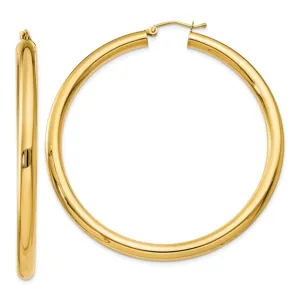 10K Yellow Gold Classic Round Hoop Earrings 56mmx4mm