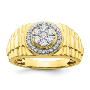 10k Yellow Gold Lab Grown Diamond Wedding Band Ring 1/2Ct Clarity- VS Color- G-H