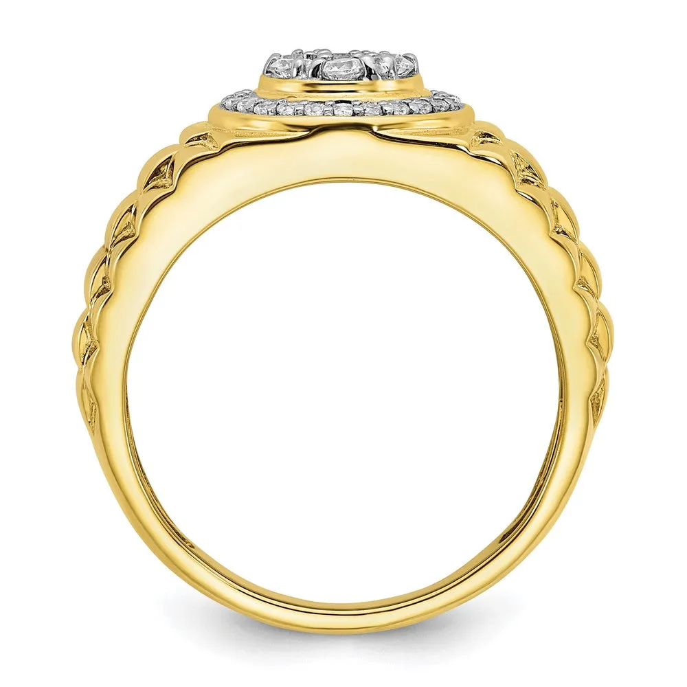 10k Yellow Gold Lab Grown Diamond Wedding Band Ring 1/2Ct Clarity- VS Color- G-H