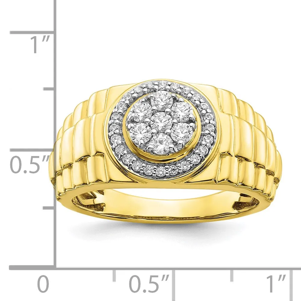 10k Yellow Gold Lab Grown Diamond Wedding Band Ring 1/2Ct Clarity- VS Color- G-H