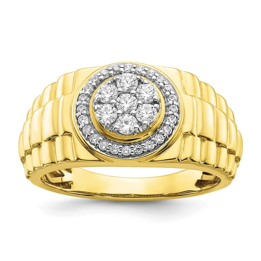 10k Yellow Gold Lab Grown Diamond Wedding Band Ring 1/2Ct Clarity- VS Color- G-H