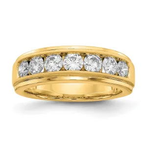 10k Yellow Gold Lab Grown Diamond Wedding Band Ring 1.5Ct Clarity- VS Color- G-H