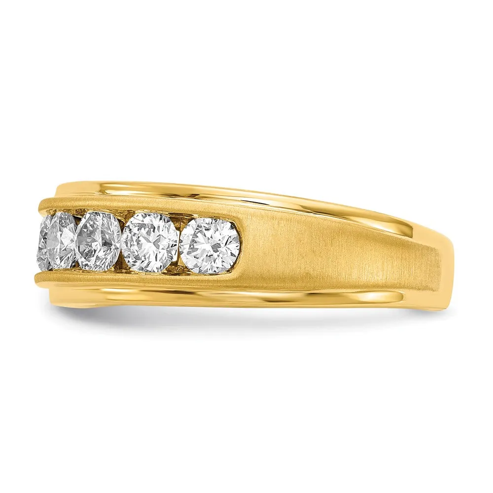 10k Yellow Gold Lab Grown Diamond Wedding Band Ring 1.5Ct Clarity- VS Color- G-H