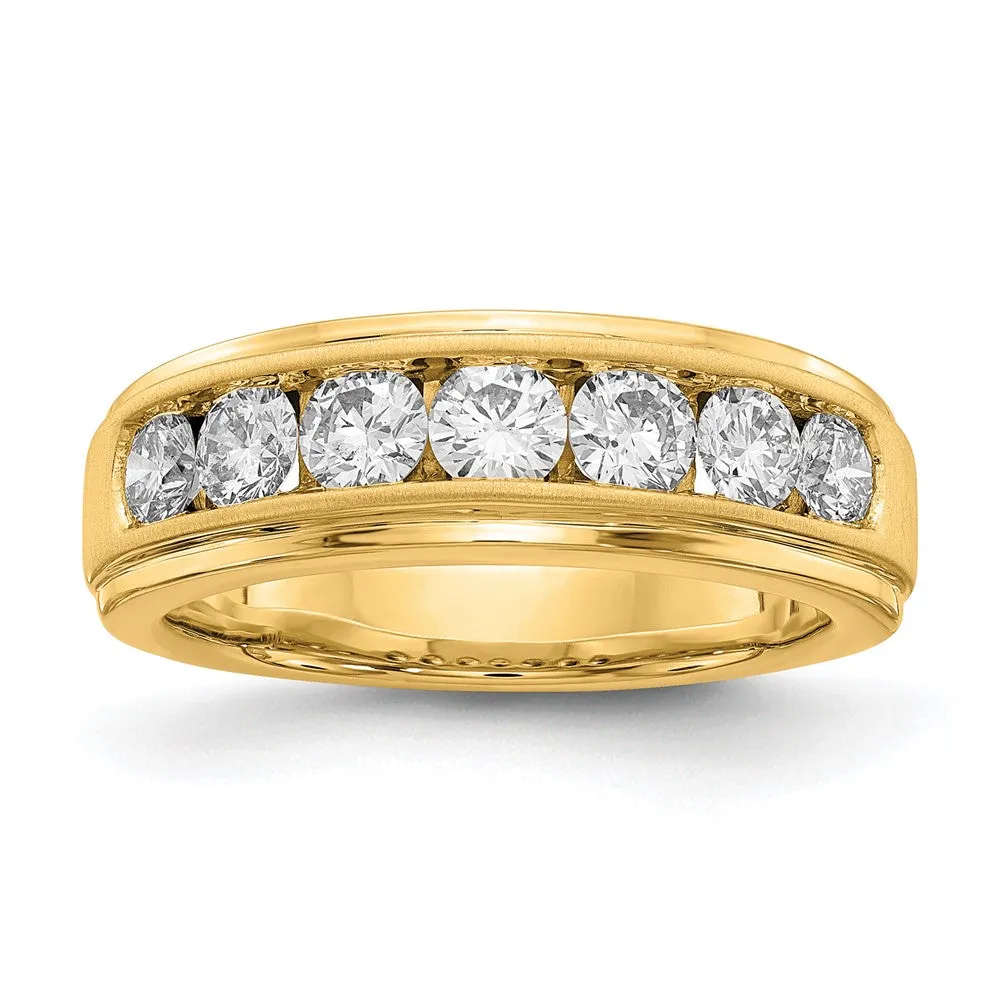 10k Yellow Gold Lab Grown Diamond Wedding Band Ring 1.5Ct Clarity- VS Color- G-H