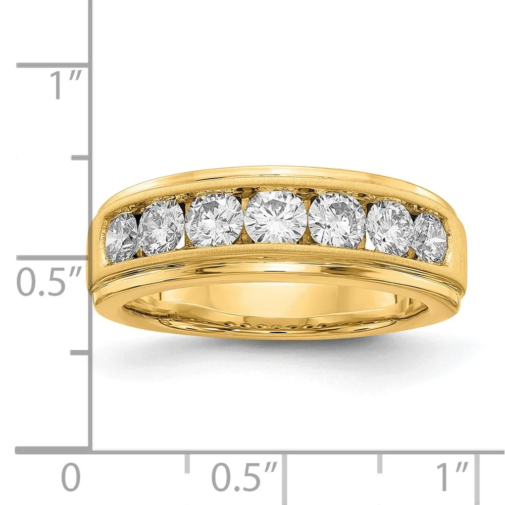 10k Yellow Gold Lab Grown Diamond Wedding Band Ring 1.5Ct Clarity- VS Color- G-H