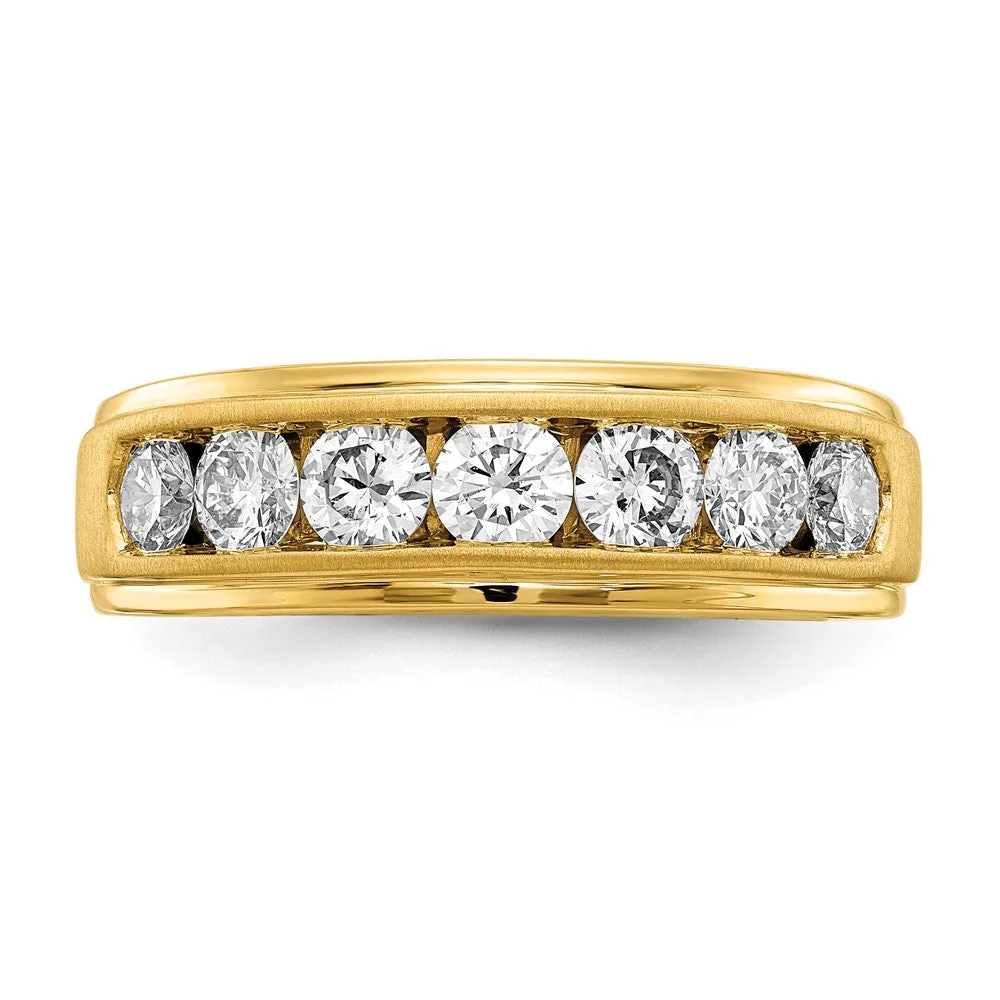 10k Yellow Gold Lab Grown Diamond Wedding Band Ring 1.5Ct Clarity- VS Color- G-H