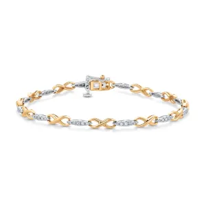 1/2ctw Diamond Two-Tone Infinity Link Bracelet