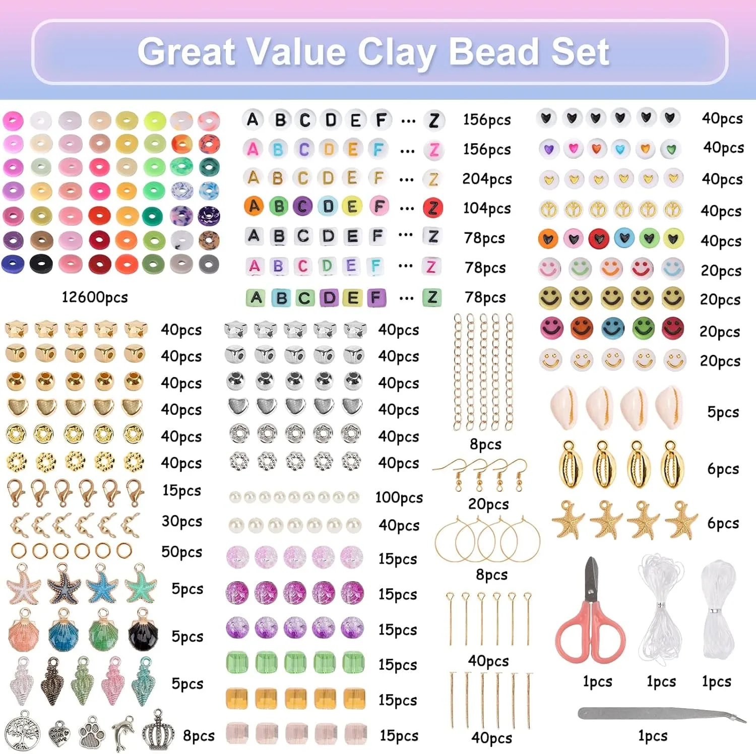 14700Pcs, Clay Beads for Bracelet Making Kit, 84 Colors Flat round Polymer Clay Heishi Spacer Beads for DIY Crafts Necklace Jewelry Making Gifts