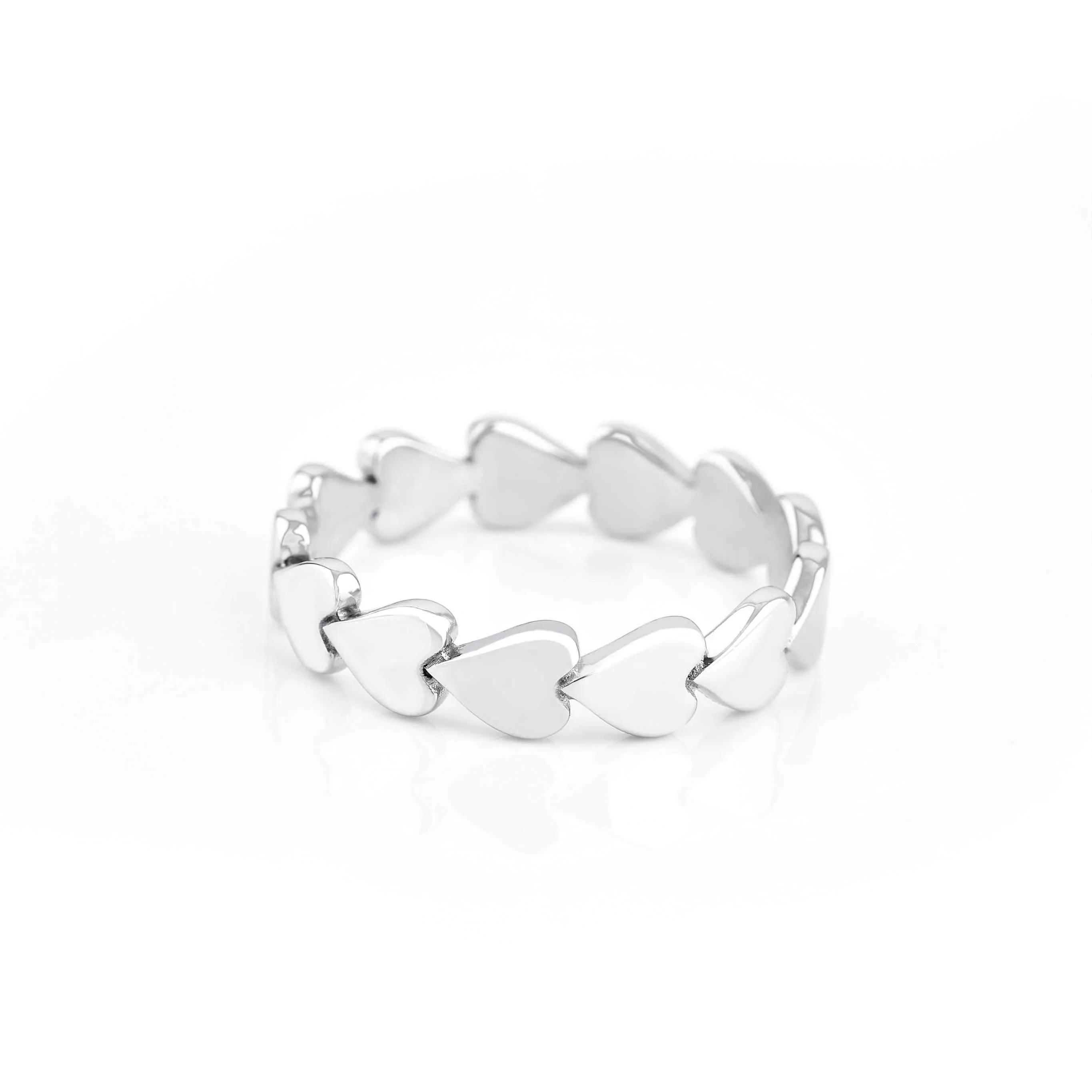 14k Gold Heart Band Set