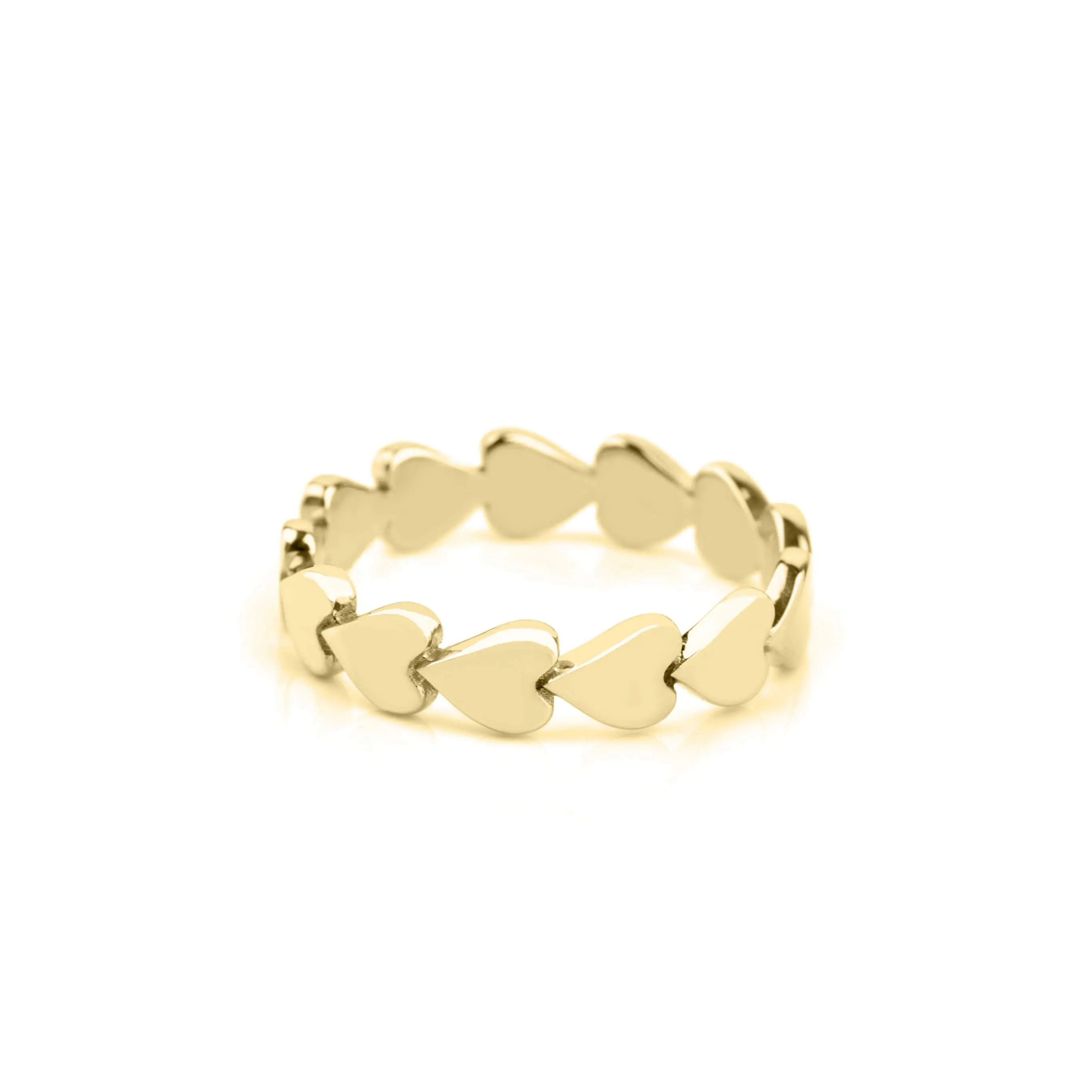 14k Gold Heart Band Set