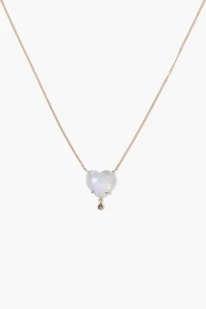 14k Heart Necklace Moonstone