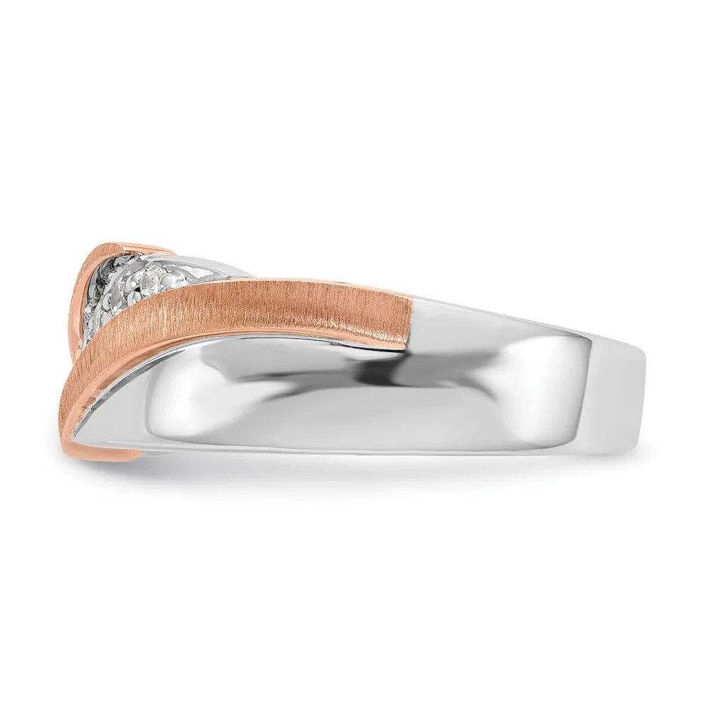 14k Two-tone Lab Grown Diamond Wedding Band Ring 0.33Ct Clarity- VS Color- D-E