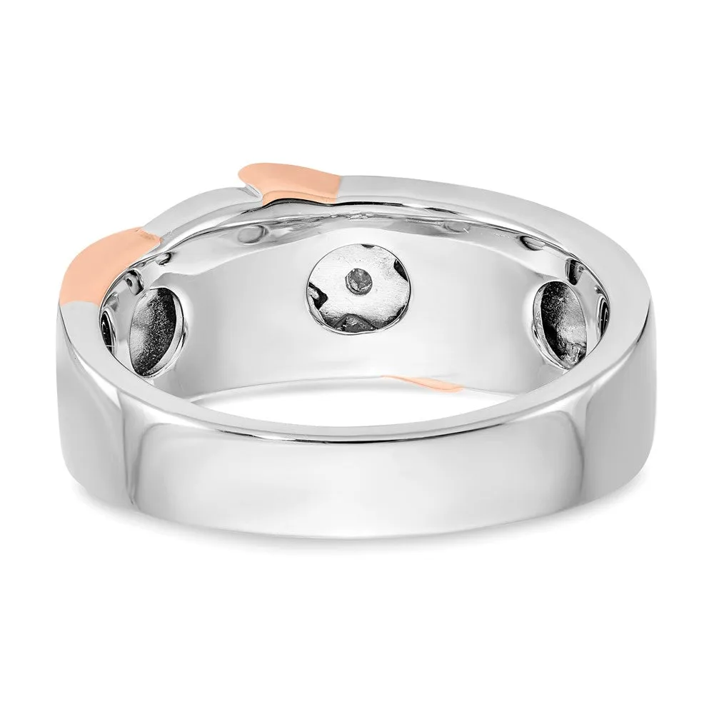 14k Two-tone Lab Grown Diamond Wedding Band Ring 0.33Ct Clarity- VS Color- D-E