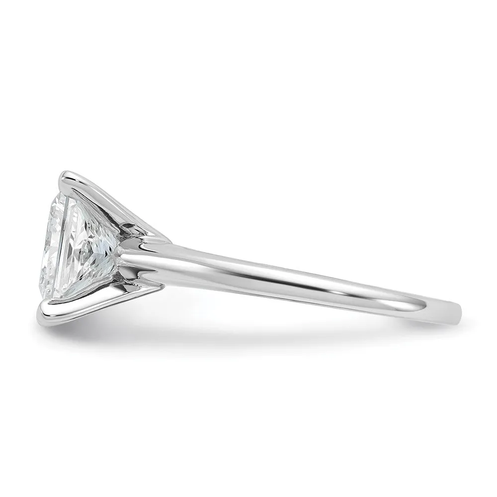 14k White Gold 2 1/2 Ct Princess Lab Grown Diamond Solitare Engagement Ring