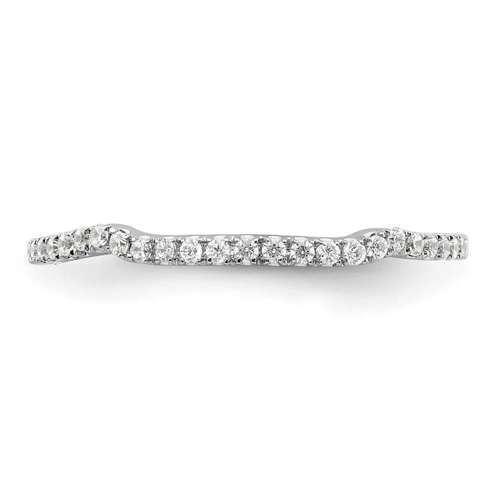 14k White Gold Lab Grown Diamond Wedding Band Ring 0.15Ct Clarity- VS Color- G-H