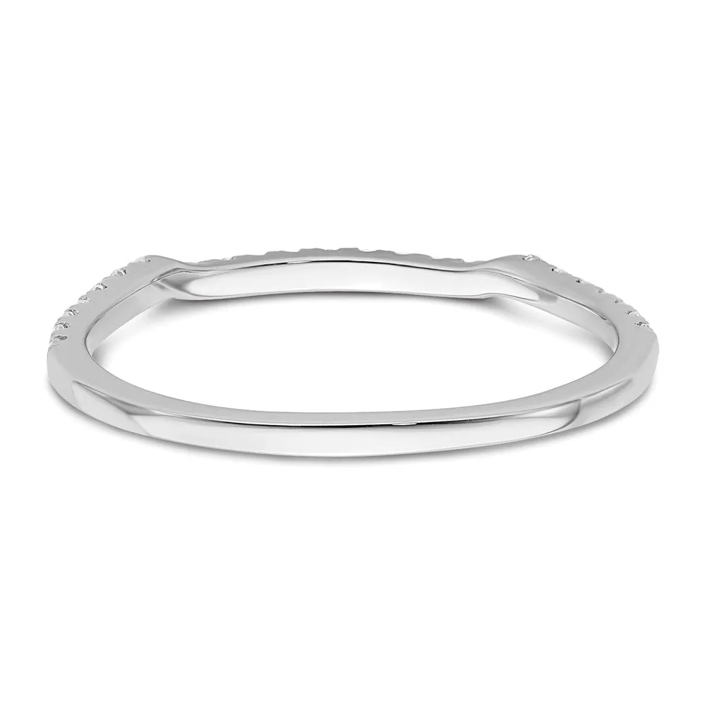14k White Gold Lab Grown Diamond Wedding Band Ring 0.15Ct Clarity- VS Color- G-H