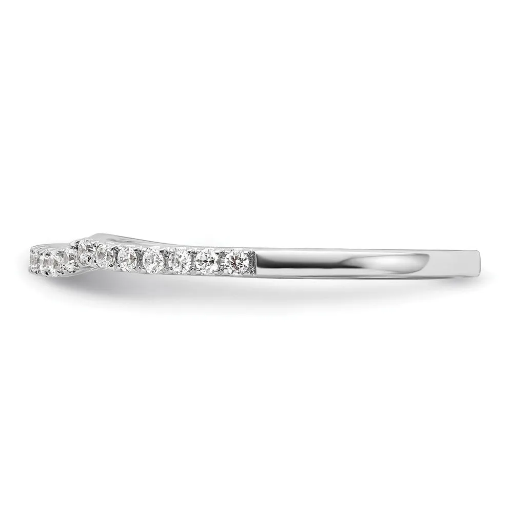 14k White Gold Lab Grown Diamond Wedding Band Ring 0.15Ct Clarity- VS Color- G-H