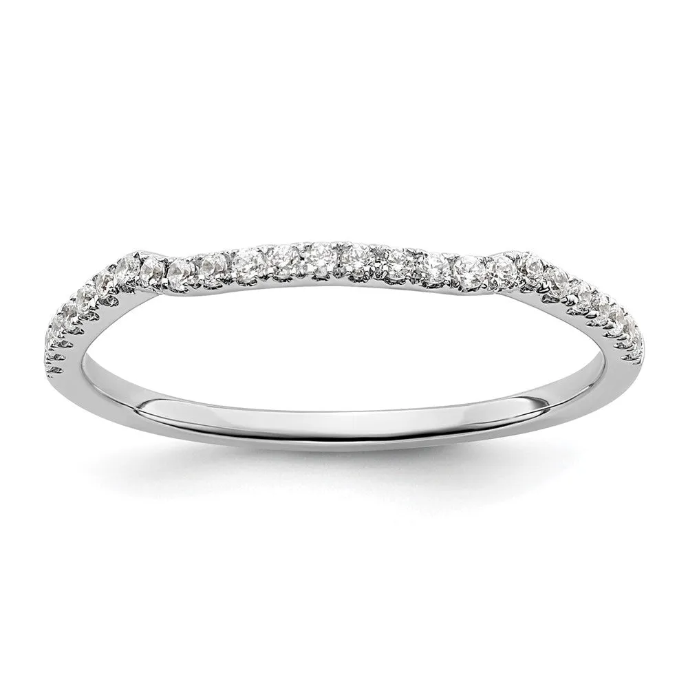 14k White Gold Lab Grown Diamond Wedding Band Ring 0.15Ct Clarity- VS Color- G-H