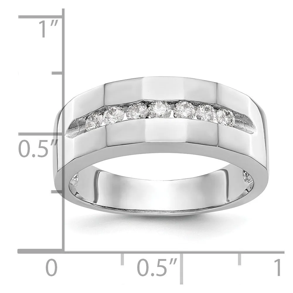 14k White Gold Lab Grown Diamond Wedding Band Ring 0.35Ct Clarity- VS Color- G-H
