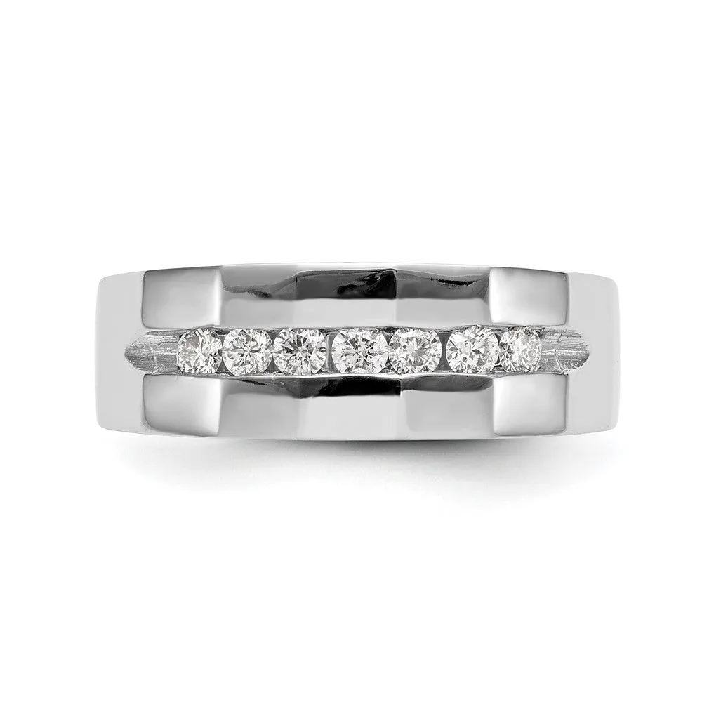 14k White Gold Lab Grown Diamond Wedding Band Ring 0.35Ct Clarity- VS Color- G-H