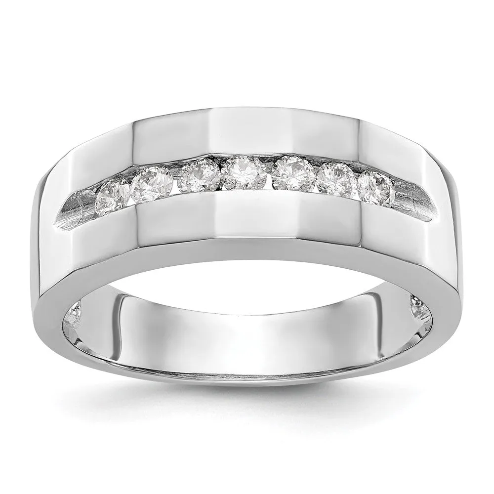 14k White Gold Lab Grown Diamond Wedding Band Ring 0.35Ct Clarity- VS Color- G-H