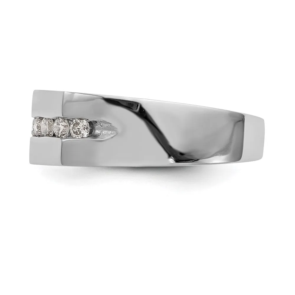 14k White Gold Lab Grown Diamond Wedding Band Ring 0.35Ct Clarity- VS Color- G-H