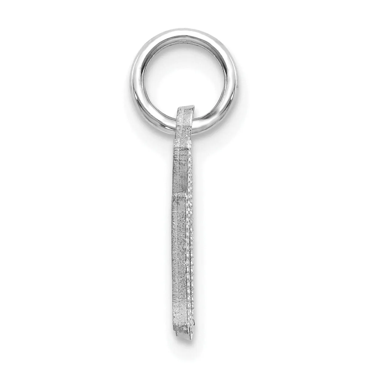 14k White Gold  Small Script Design Letter G Initial Charm Pendant