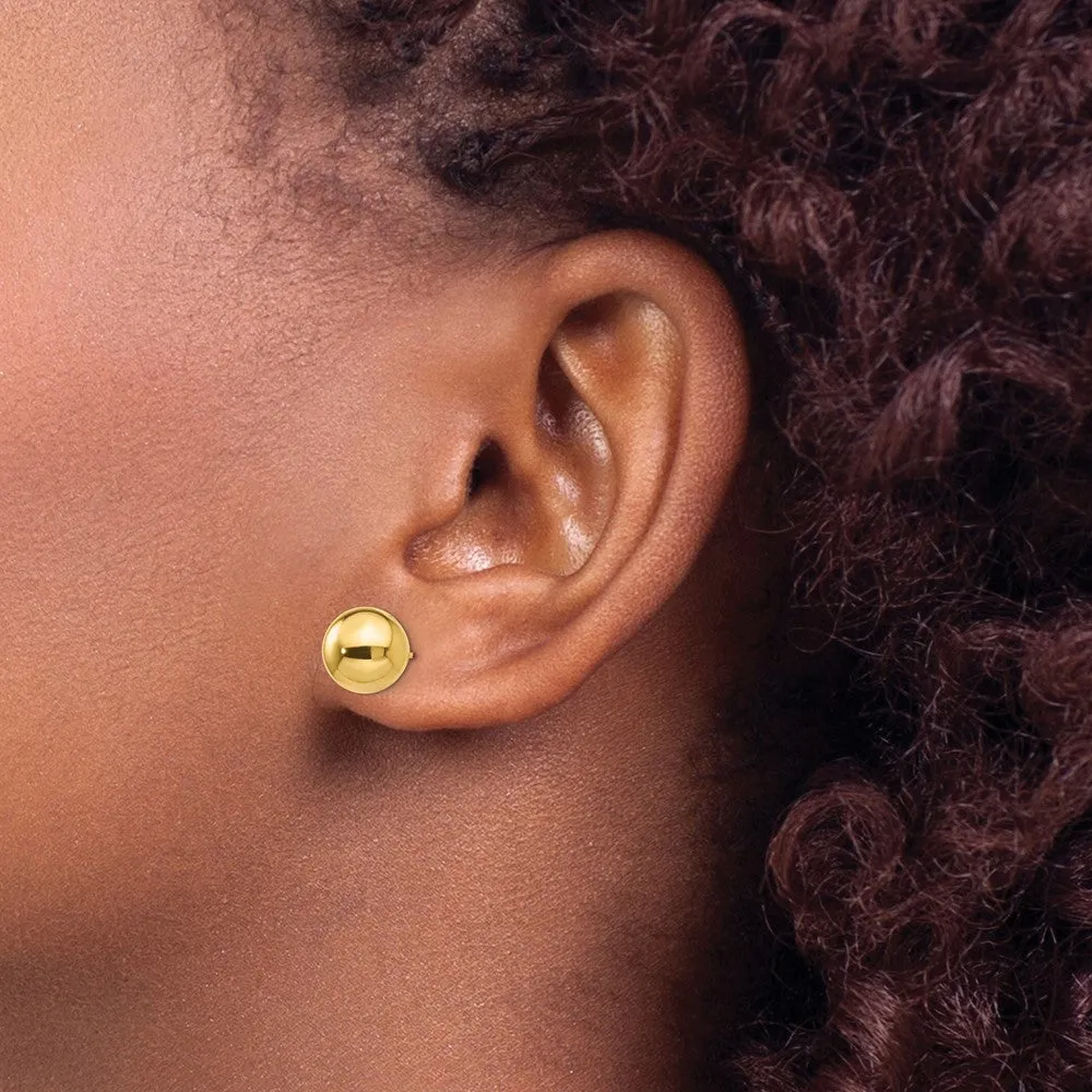 14KT Yellow Gold 9MM Ball Stud Earrings