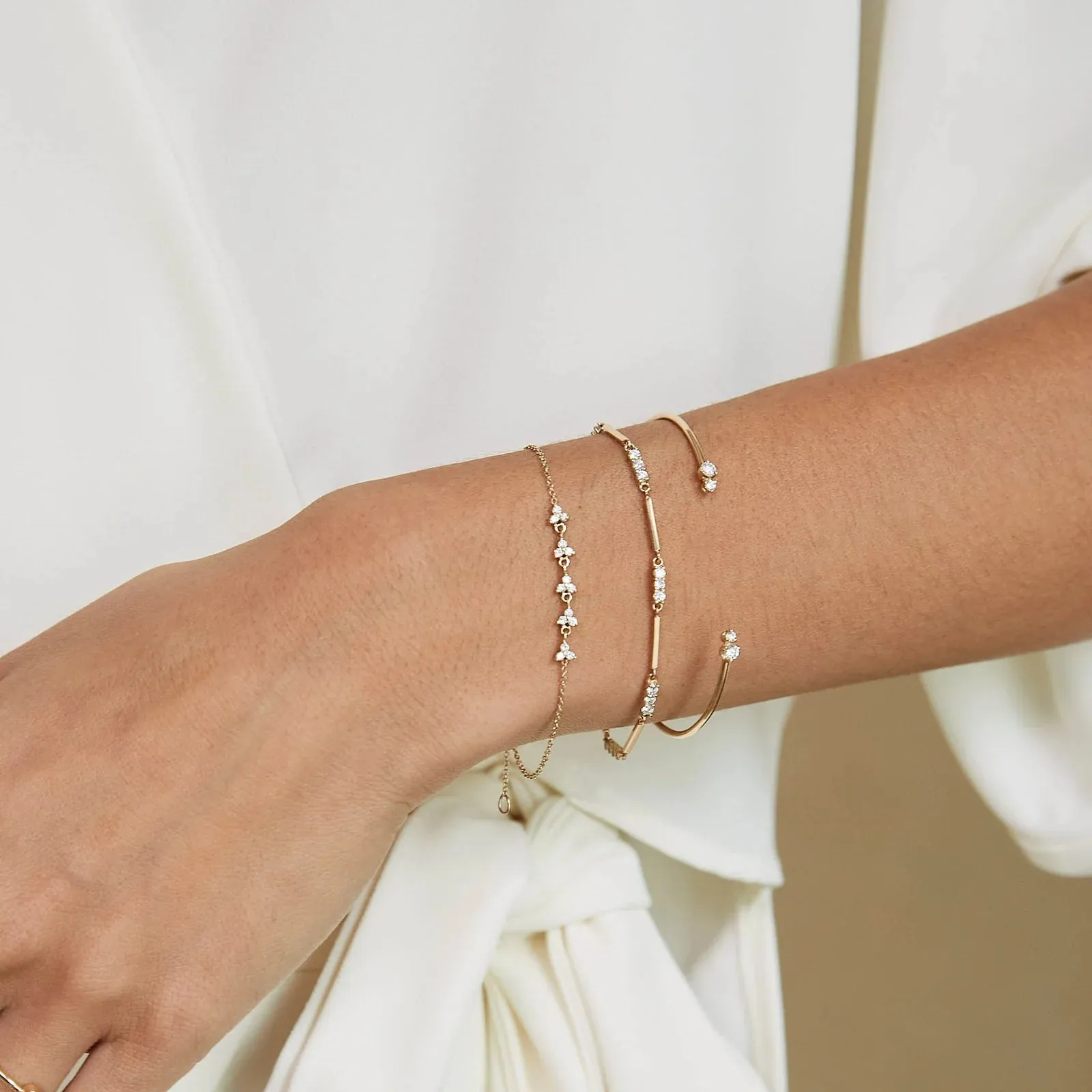 14KY 5 Linked Diamond Trio Bracelet