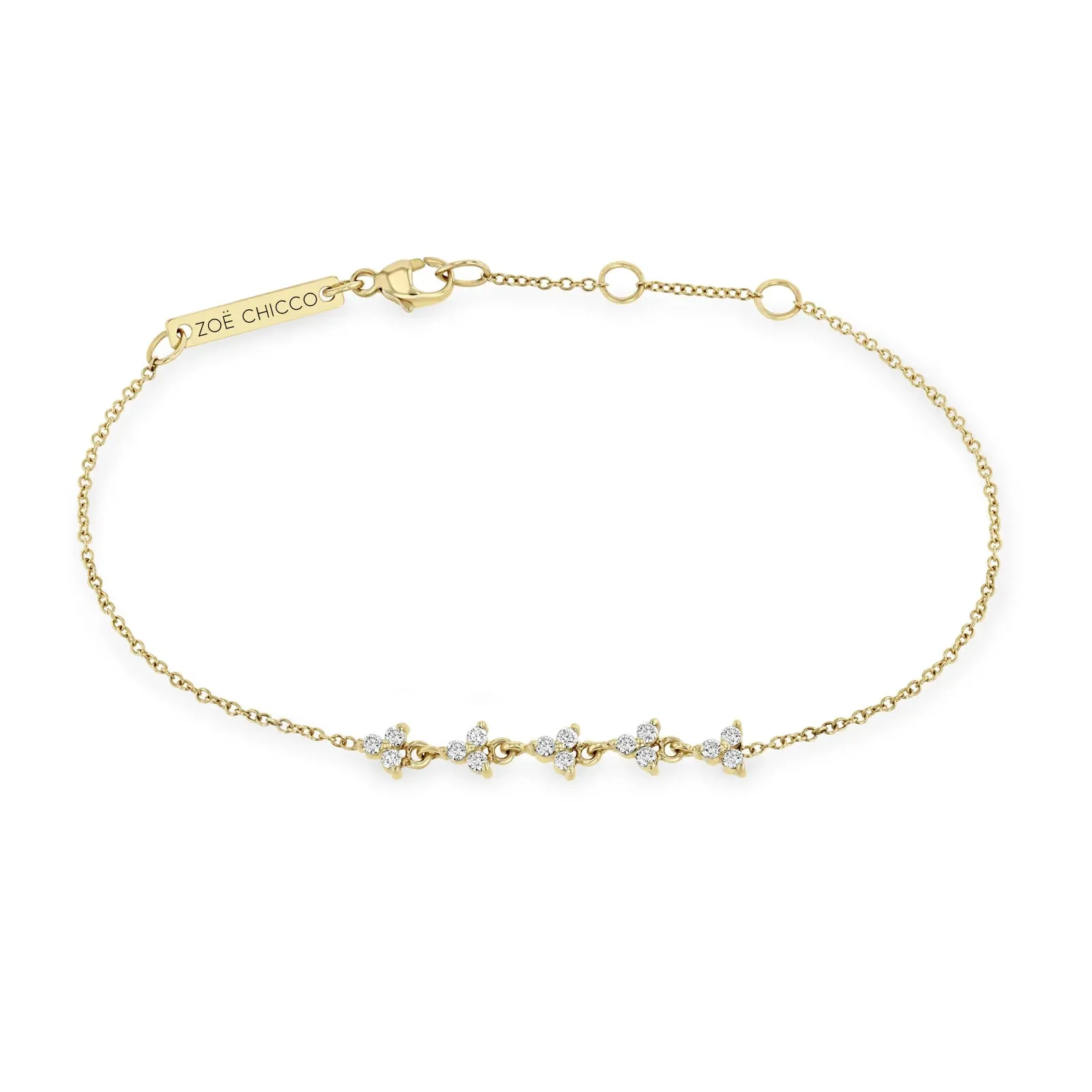 14KY 5 Linked Diamond Trio Bracelet