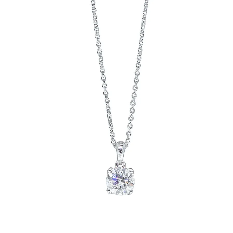 18ct White Gold 1.02ct Diamond Blossom Pendant
