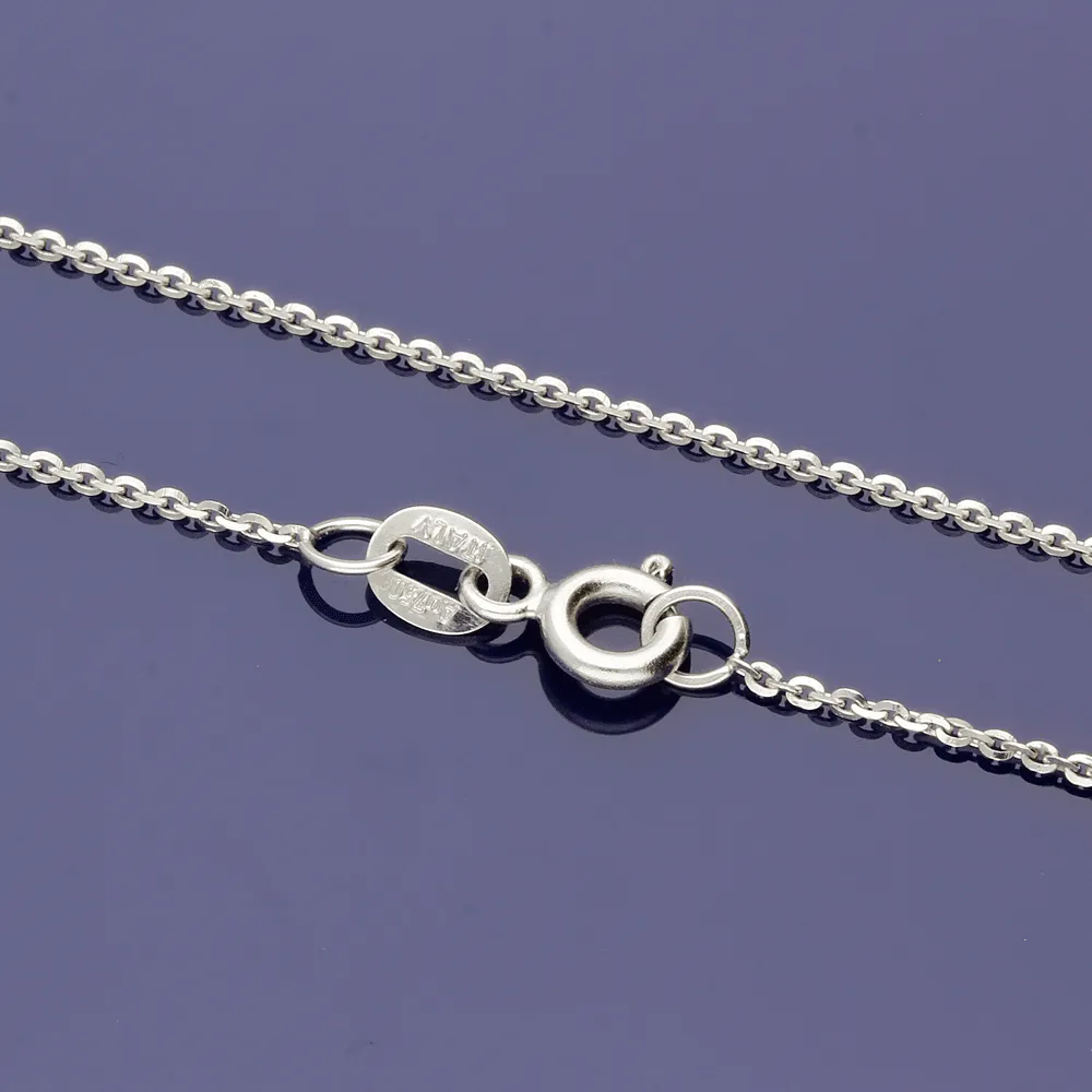 18ct White Gold Graduated Diamond Oval Necklace