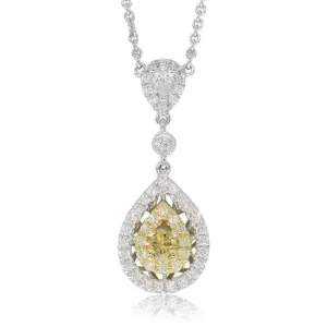 18ct White Gold Yellow Diamond Pendant