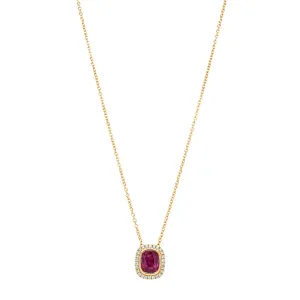 18ct Yellow Gold 1.54ct Pink Sapphire & Diamond Isla Pendant