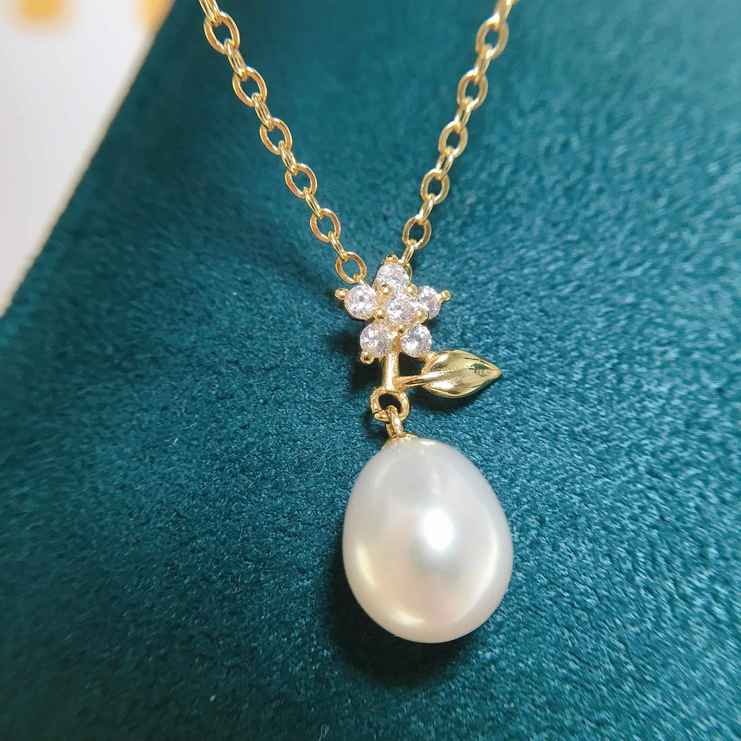 18K Gold Plating Pearl Pendant Real Natural Freshwater Pearl Necklace