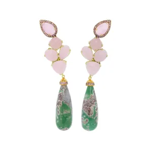 18k Gold Vermeil Variscite Climber and Drop Earrings: The Adrienne