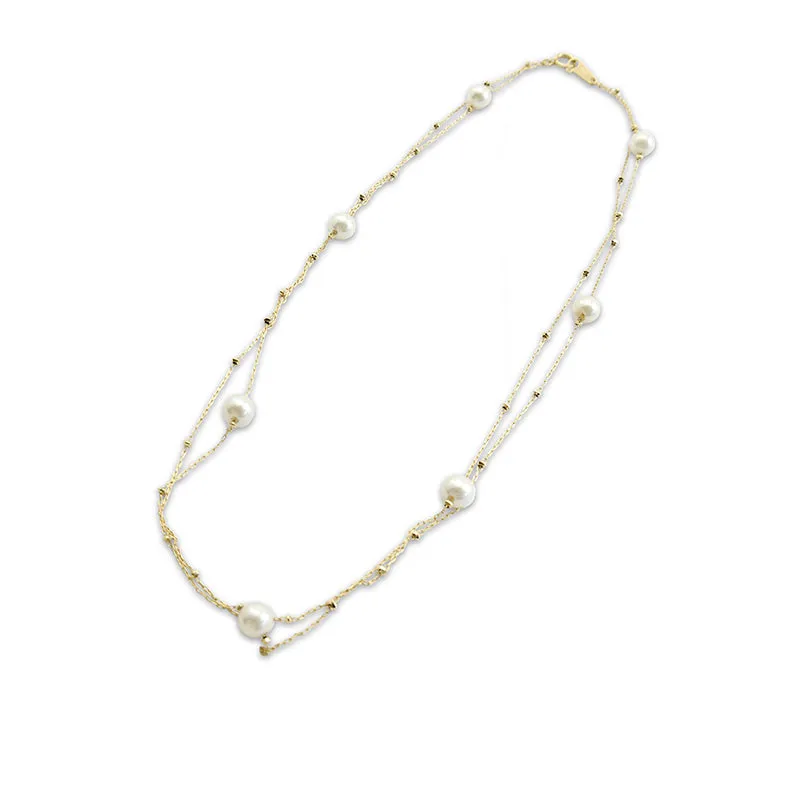 18k Gold With Akuya Pearl Two-way Necklace