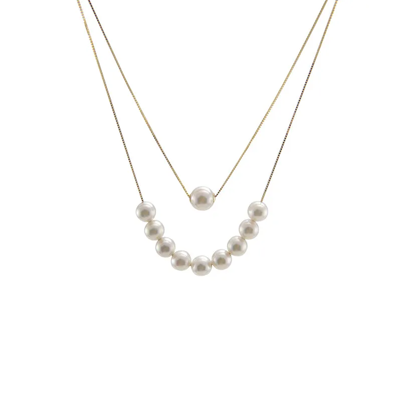 18K Real Gold   10 pieces 8mm Akoya Long & Short two way necklaces