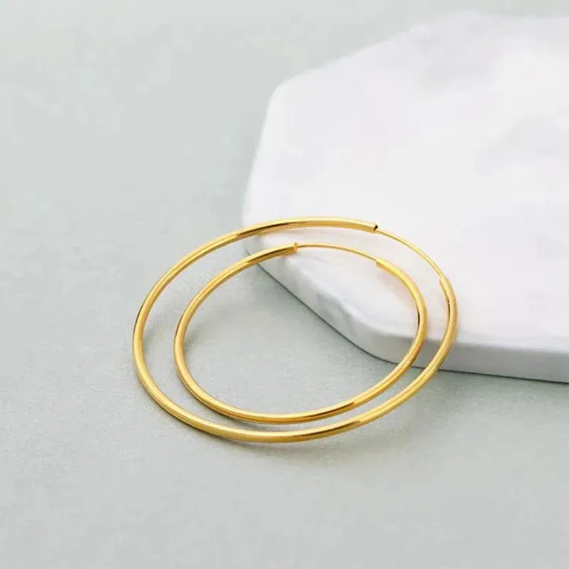 18k Yellow Gold Classic Hoop Earrings