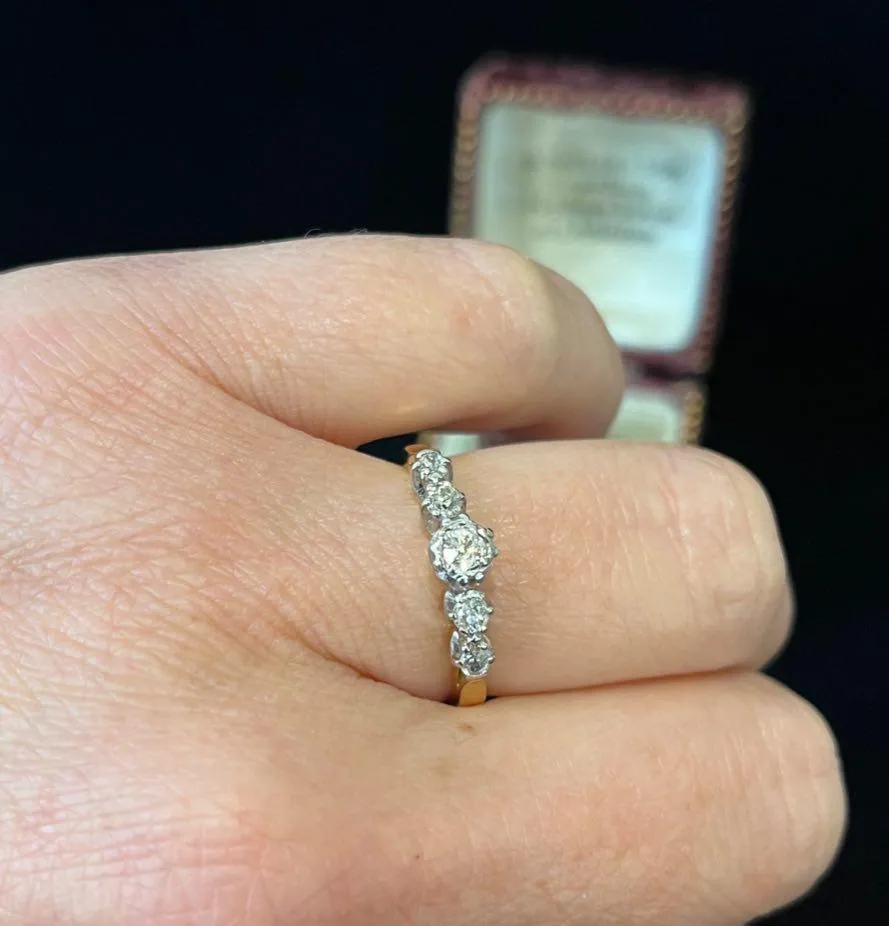 1930s Five Stone Old Cut Diamond Ring
