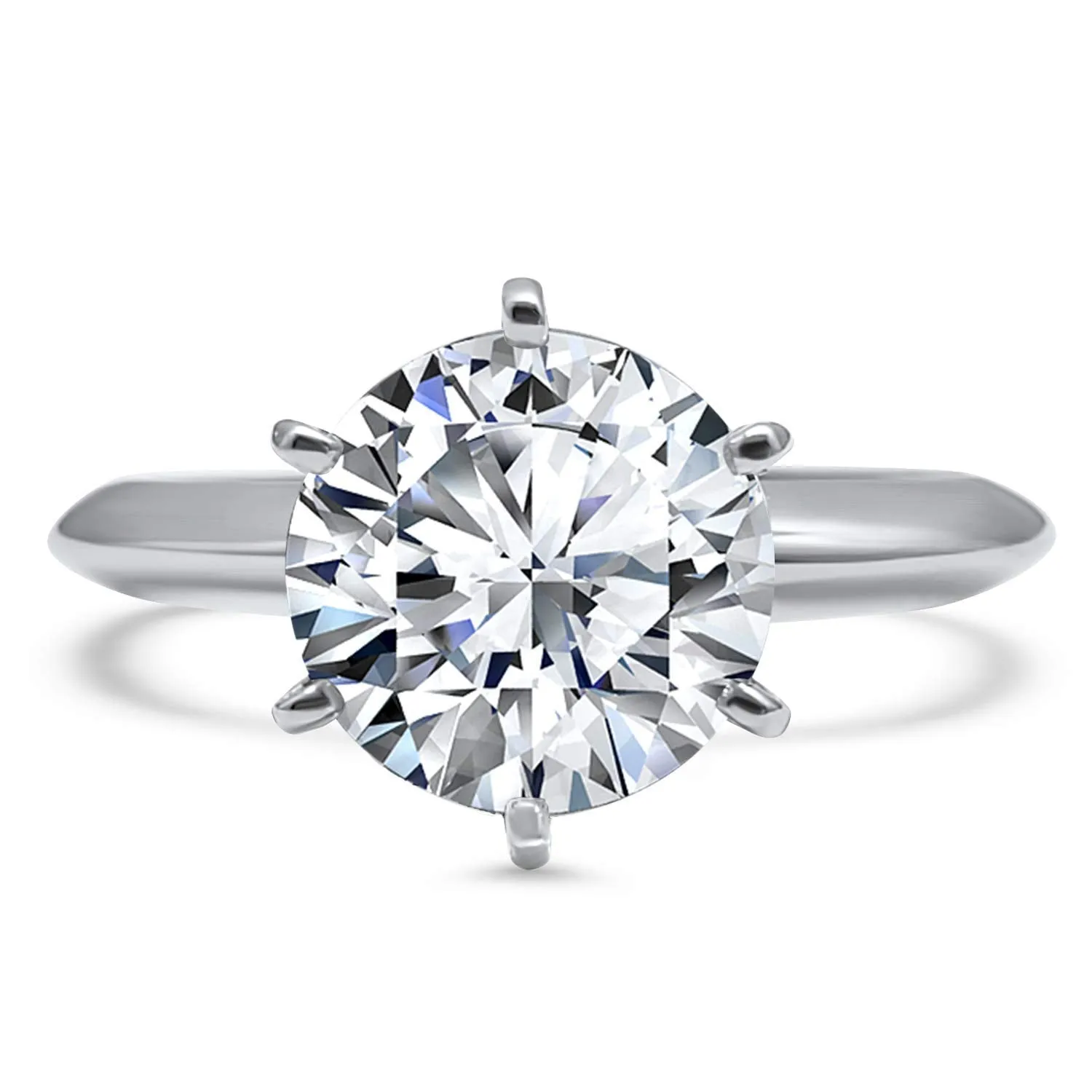 1ct Moissanite Solitaire 6 Prong Rings